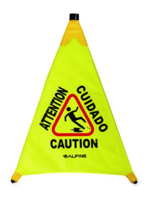 Alpine Industries Tri-fold Multi-Lingual Pop-Up Wet Floor Sign