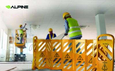 Alpine Industries Expandable Portable Fence Barrier Safety Barricade, Plastic, 1.97 x 153.54 x 39.76, Yellow (ALHALP499BAR) ALHALP499BAR