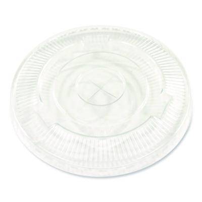 Crystal-Clear Cold Cup Straw-Slot Lids, Fits 9 oz Squat/12 oz Cold Cups, Plastic, Clear, 1,000/Carton