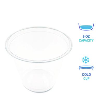 Clear Plastic PET Cups, 9 oz, 50/Pack