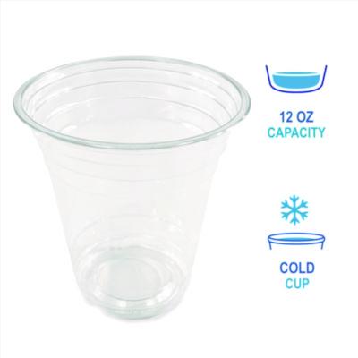 Clear Plastic Cold Cups, Squat, 12 oz, 1,000/Carton