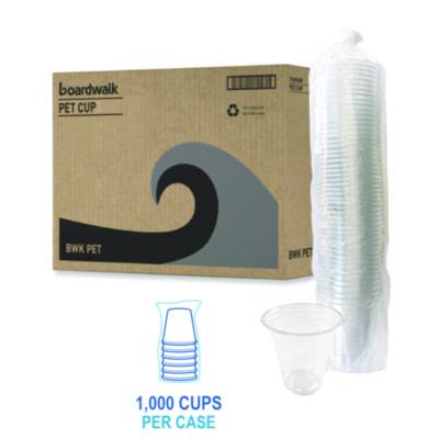 Clear Plastic Cold Cups, Squat, 12 oz, 1,000/Carton