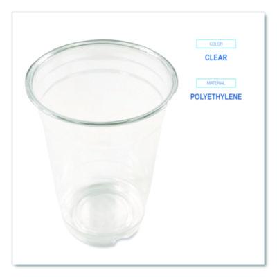 Clear Plastic PET Cups, 14 oz, 50/Bag, 20 Bags/Carton