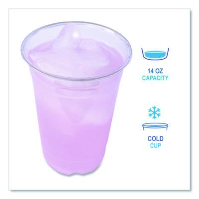 Clear Plastic PET Cups, 14 oz, 50/Bag, 20 Bags/Carton