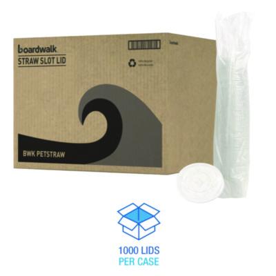 Crystal-Clear Cold Cup Straw-Slot Lids, Fits 9 oz to 10 oz Cold Cups, Plastic, Clear, 1,000/Carton