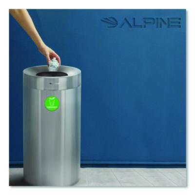 Alpine Industries 27 Gallon Stainless Steel Compost Can, Brushed Stainless Steel (ALHALP47527CO) ALHALP47527CO