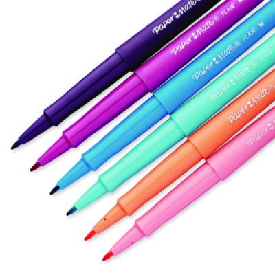 Flair Felt Tip Porous Point Pen, Stick, Medium 0.7 Mm, Assorted Ink And Barrel Colors, 6/pack