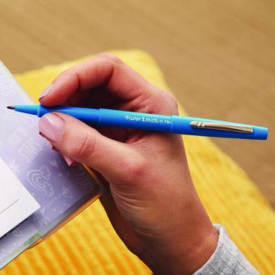 Flair Felt Tip Porous Point Pen, Stick, Medium 0.7 Mm, Assorted Ink And Barrel Colors, 6/pack