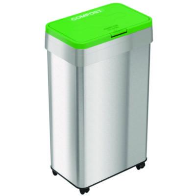 HLS Commercial® Open Top Compost Bin with Wheels and Color-Coded Lid