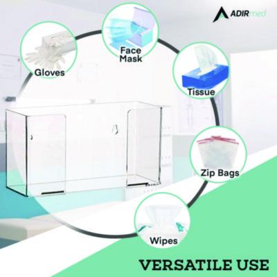 AdirMed Acrylic Glove Dispenser, Single Box Capacity, 10.2 x 3.5 x 5.3, Clear (ALHI90201) ALHI90201