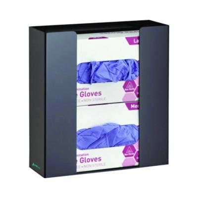 AdirMed Acrylic Glove Dispenser, Double Box Capacity, 10.2 x 3.5 x 10.8, Black (ALHI90202BLK) ALHI90202BLK