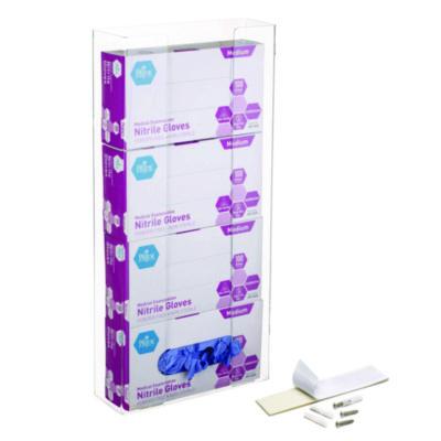 AdirMed Acrylic Glove Dispenser, Quad Box Capacity, 10.2 x 3.5 x 21.1, Clear (ALHI90204) ALHI90204