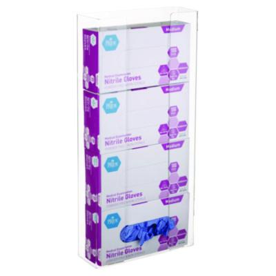 AdirMed Acrylic Glove Dispenser, Quad Box Capacity, 10.2 x 3.5 x 21.1, Clear (ALHI90204) ALHI90204