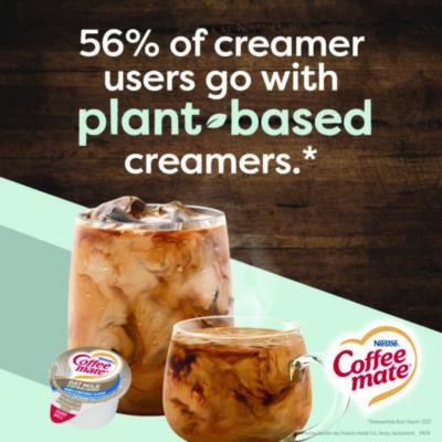 Plant-Based Oat Milk Liquid Creamers, Natural Vanilla, 0.38 oz Mini Cups, 50/Box, 4 Boxes/Carton