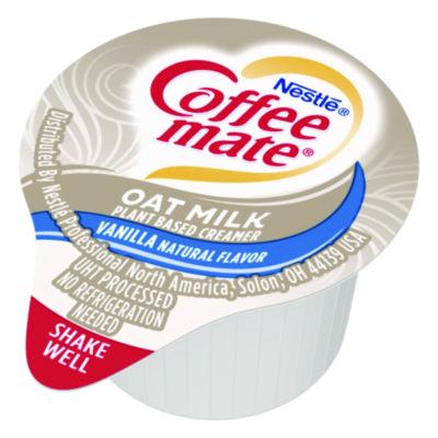 Plant-Based Oat Milk Liquid Creamers, Natural Vanilla, 0.38 oz Mini Cups, 50/Box