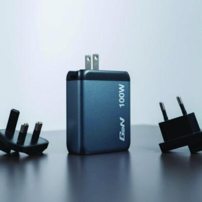 100 W 4-Port GaN Wall Charger, Black/Gray