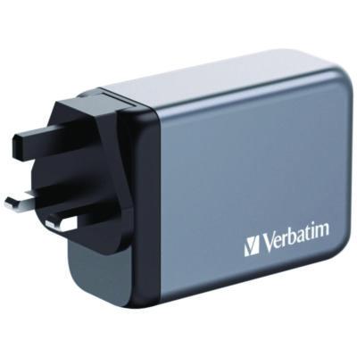 240 W 4-Port GaN Wall Charger, Black/Gray