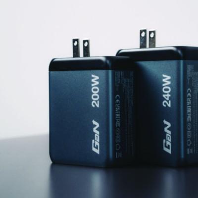 240 W 4-Port GaN Wall Charger, Black/Gray