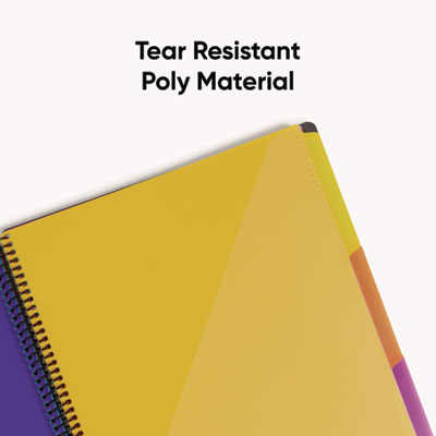 Poly Project Organizer, 24 Letter-Size Sleeves, Gray with Bright Pockets