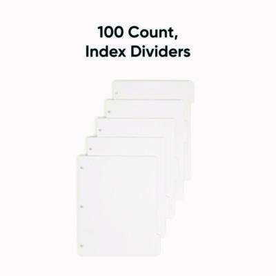 Three-Ring Binder Index Divider, 5-Tab, 11 x 8.5, White, 20 Sets