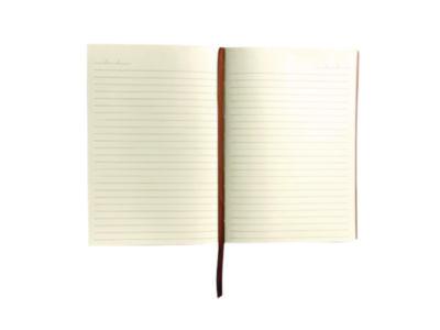 Vegan-Leather Layflat Flexible Cover Journal, Samantha Branches/Leaves, College Rule, Orange/Cream Cover, (72) 8 x 5.5 Sheets