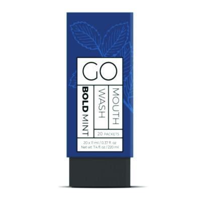 Individual Mouthwash Packets, Display Pack, Bold Mint Flavor, 0.37 oz Packet, 20/Pack