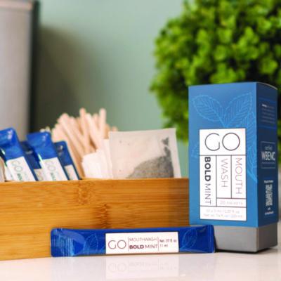 Individual Mouthwash Packets, Display Pack, Bold Mint Flavor, 0.37 oz Packet, 20/Pack