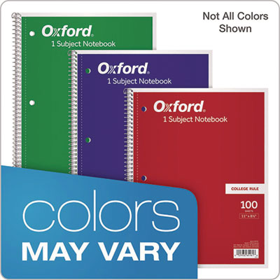 Coil-Lock Wirebound Notebook, 3-Hole Punched, Medium/College Rule, Randomly Assorted Covers, (100) 11 x 8.5 Sheets