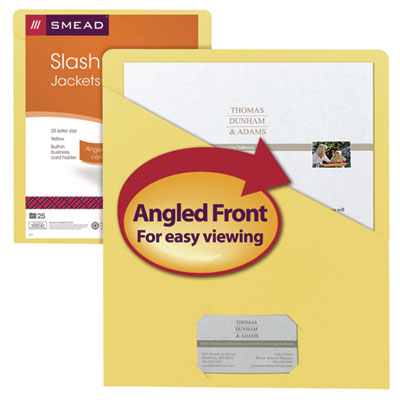 File Jackets, Letter Size, Yellow, 25/pack