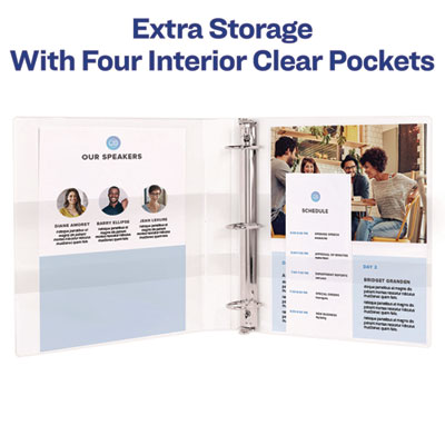 Heavy-Duty Non Stick View Binder with DuraHinge and Slant Rings, 3 Rings, 0.5