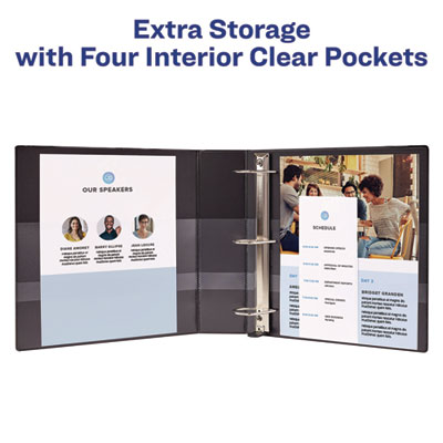 Heavy-Duty Non Stick View Binder with DuraHinge and Slant Rings, 3 Rings, 2