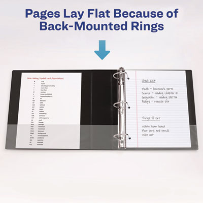 Heavy-Duty Non Stick View Binder with DuraHinge and Slant Rings, 3 Rings, 2