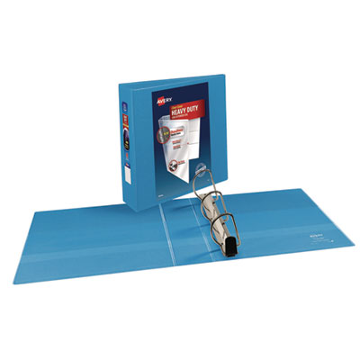 Avery Heavy-Duty Non Stick View Binder With Durahinge And Slant Rings, 3 Rings, 3" Capacity, 11 X 8.5, Light Blue, (5601) (AVE05601) AVE05601