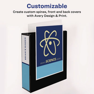 Heavy-Duty Non Stick View Binder with DuraHinge and Slant Rings, 3 Rings, 3