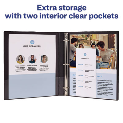 Mini Size Durable View Binder with Round Rings, 3 Rings, 0.5