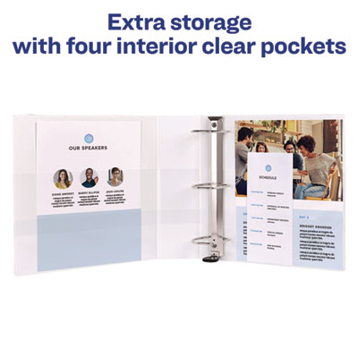 Heavy-Duty View Binder with DuraHinge and Locking One Touch EZD Rings, 3 Rings, 3