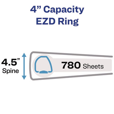 Avery Heavy-Duty View Binder With Durahinge And Locking One Touch Ezd Rings, 3 Rings, 4" Capacity, 11 X 8.5, Purple (AVE79813) AVE79813