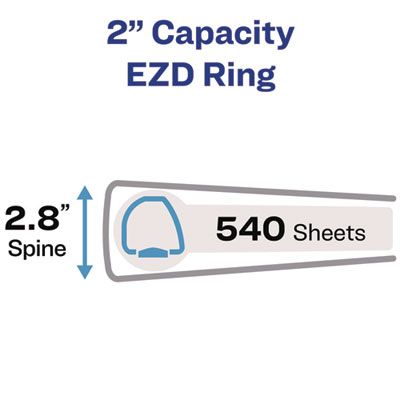 Avery Heavy-Duty Non-View Binder With Durahinge And One Touch Ezd Rings, 3 Rings, 2" Capacity, 11 X 8.5, Black (AVE79992) AVE79992