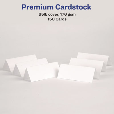 Small Textured Tent Cards, White, 3.75 x 1.44, 6 Cards/Sheet, 25 Sheets/Pack