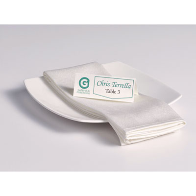 Small Textured Tent Cards, White, 3.75 x 1.44, 6 Cards/Sheet, 25 Sheets/Pack