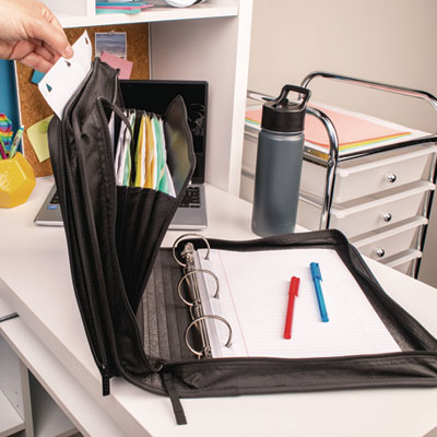 Five Star Zipper Binder, 3 Rings, 2" Capacity, 11 X 8.5, Black/gray Zebra Print Design (ACC72536EA) ACC72536EA