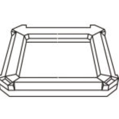 Stationary/Moving Collar for Container, Square, 26.25 x 26.25 x 4, Black