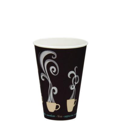 Thermoguard Insulated Paper Hot Cups, 16 oz, Steam Print Design, 600/Carton