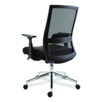 Alera Ashdale Ergonomic Fabric Swivel Task Chair, Supports 275 lb, 18.15 to 21.89 Seat Height, Black Seat/Back, Silver Base