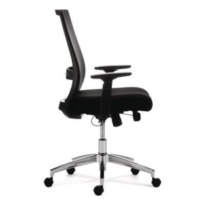 Alera Ashdale Ergonomic Fabric Swivel Task Chair, Supports 275 lb, 18.15 to 21.89 Seat Height, Black Seat/Back, Silver Base