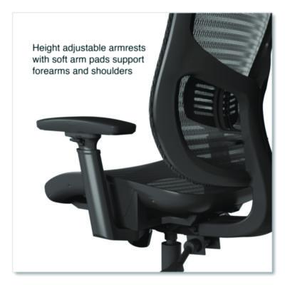 Alera Hollins Ergonomic Mesh Swivel Task Chair, Supports Up to 275lb, 18.57 to 22.54 Seat Height, Black Seat/Back, Black Base