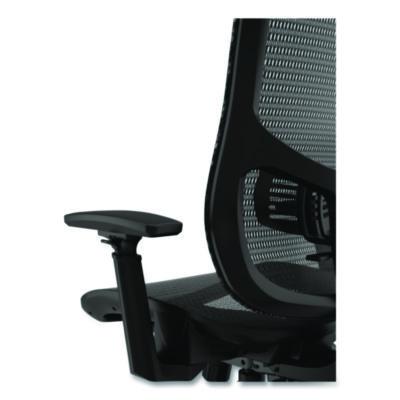 Alera Hollins Ergonomic Mesh Swivel Task Chair, Supports Up to 275lb, 18.57 to 22.54 Seat Height, Black Seat/Back, Black Base