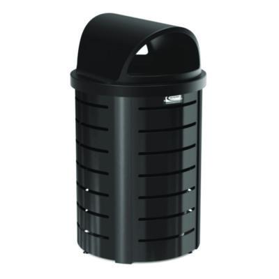 Suncast Commercial® Outdoor Decorative Metal Trash Can with Roto-Molded Lid