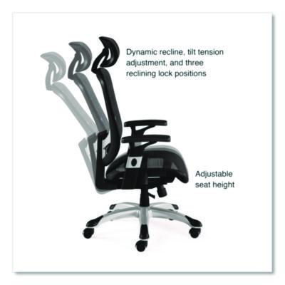 Alera Minerva Ergonomic Mesh Swivel Task Chair, Supports Up to 275lb, 17.24 to 20.98 Seat Height, Gray Seat/Back, Silver Base