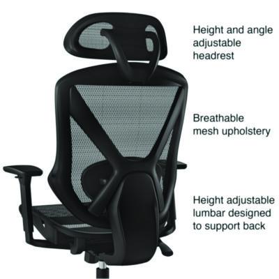 Alera Taunton Ergonomic Mesh Swivel Task Chair, Supports Up to 275lb, 17.44 to 20.98 Seat Height, Black Seat/Back, Black Base